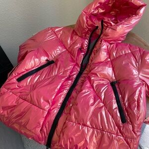 Shiny Pink Women's Puffer Jacket